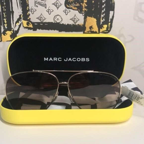 New Authentic Marc Jacobs MARC 522/S Sunglasses – Gold Havana / Brown Gradient - Picture 5 of 13